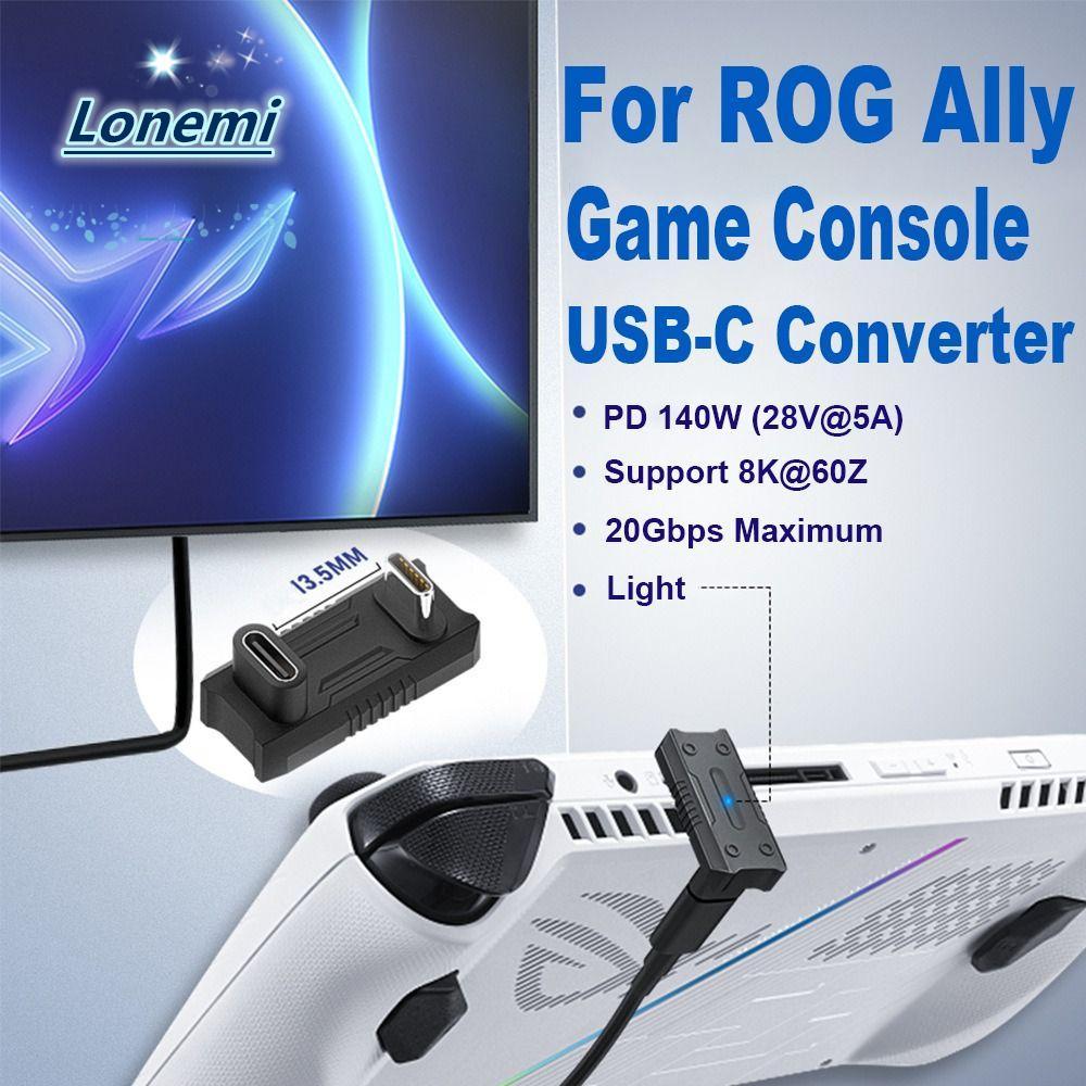 อะแดปเตอร์ LONEMI OTG, PD 140W Quick Charge 20Gbps USB Type-C Converter, Mini 8K 60HZ หญิงชาย U รูปร