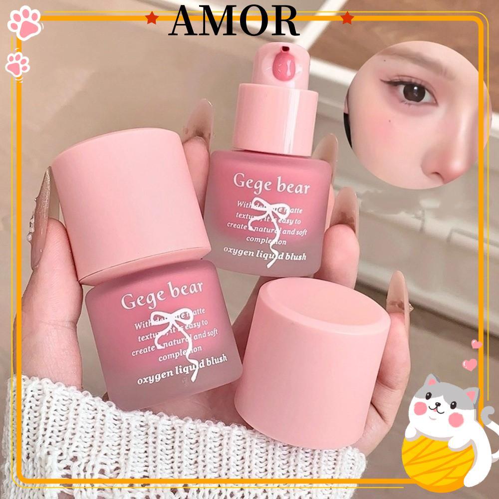 AMOR Liquid Blush, Waterproof Brightening Effect Blush Liquid, Natural Light Long-Lasting Apply Face