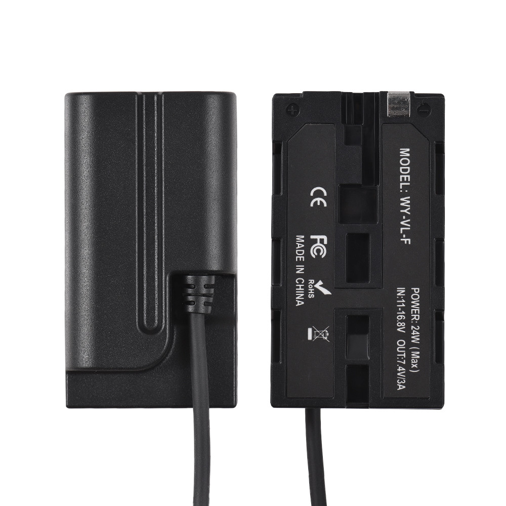 Dual-Sided F550 NP-F Dummy แบตเตอรี่ Cross-Shaped to D-Tap สายไฟ 5-12V Type-C เอาต์พุตสําหรับ Field 