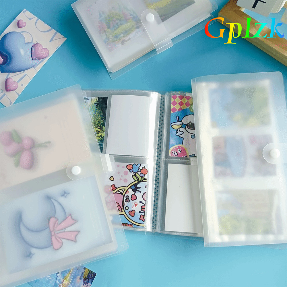 GPLZK อัลบั้มรูปโปร่งใส, หนังสือสะสม PP หลายกระเป๋าขนาด 3 นิ้ว, ของขวัญผู้ถือบัตรภาพถ่าย DIY Frosted Intermarker INS แบบพกพา