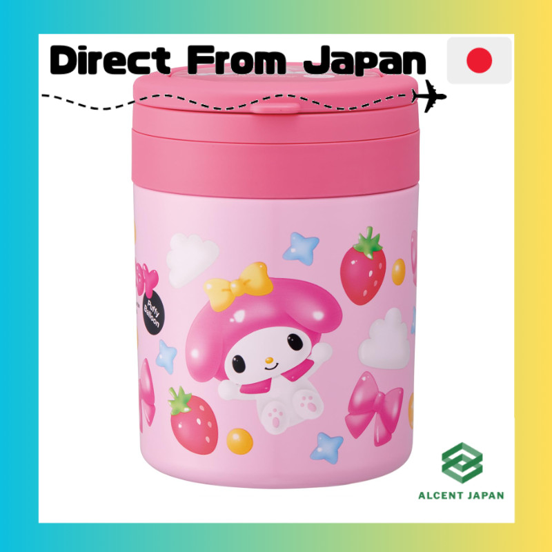 Skater Insulated Soup Jar, 500 ml, Foldable Handle, Sanrio My Melody Puffed Balloon LJFO5-A