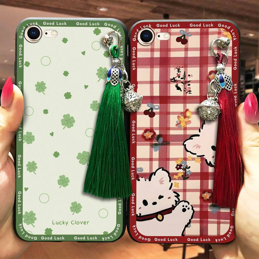 พู่ Bell เคสโทรศัพท์สําหรับ iphone 7/8/SE 2020/2022/SE2/SE3/ip7/ip8 ทนทานป้องกันการ์ตูนซิลิโคนน่ารัก