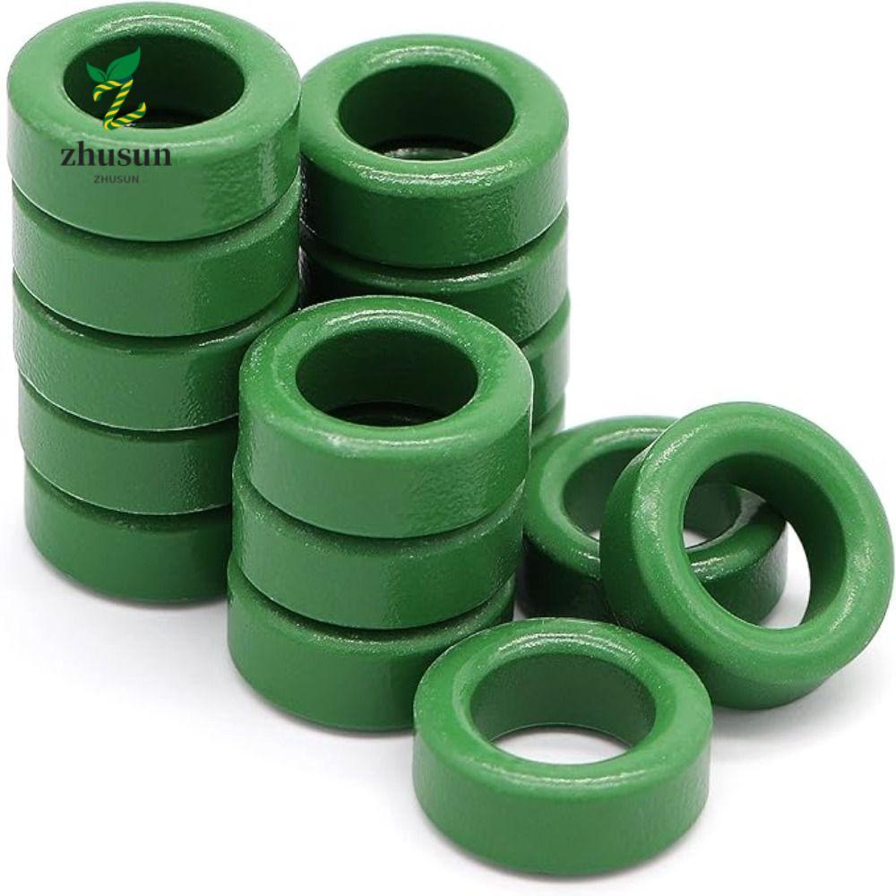 ZHUSUN Toroid Ferrite Core, Ferrite Chokes Ring Restraining Interfal, 22mm x 14mm x 8mm Metal Green