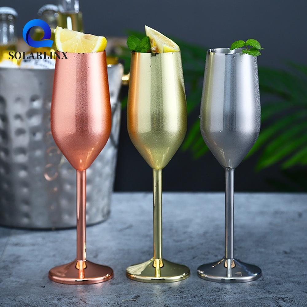 SOLARLINX Glass อุปกรณ์ครัวโลหะสร้างสรรค์ Goblet Rose Gold Glass
