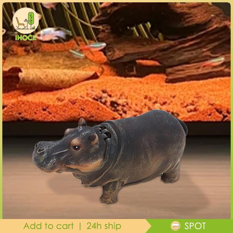 [Ihoce] เรซิ่น Hippo Aquarium Air Stone Fish Tank Bubbler ตกแต่งสําหรับเดสก์ท็อปหรือผนังถังปลา