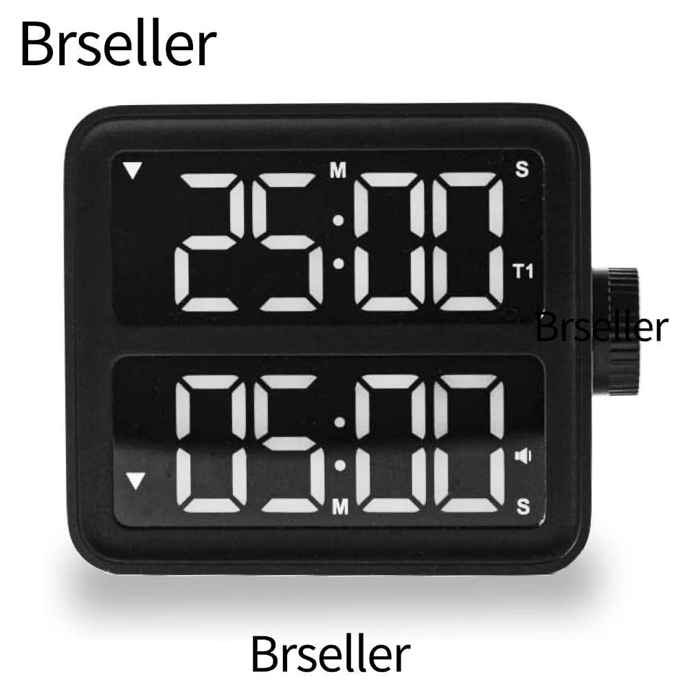 BRSELLER Pomodoro Timer, Minimal Magnetic Visual Timer, สํานักงานนาฬิกาปลุกแบบชาร์จไฟสีดําเงียบร้อนส
