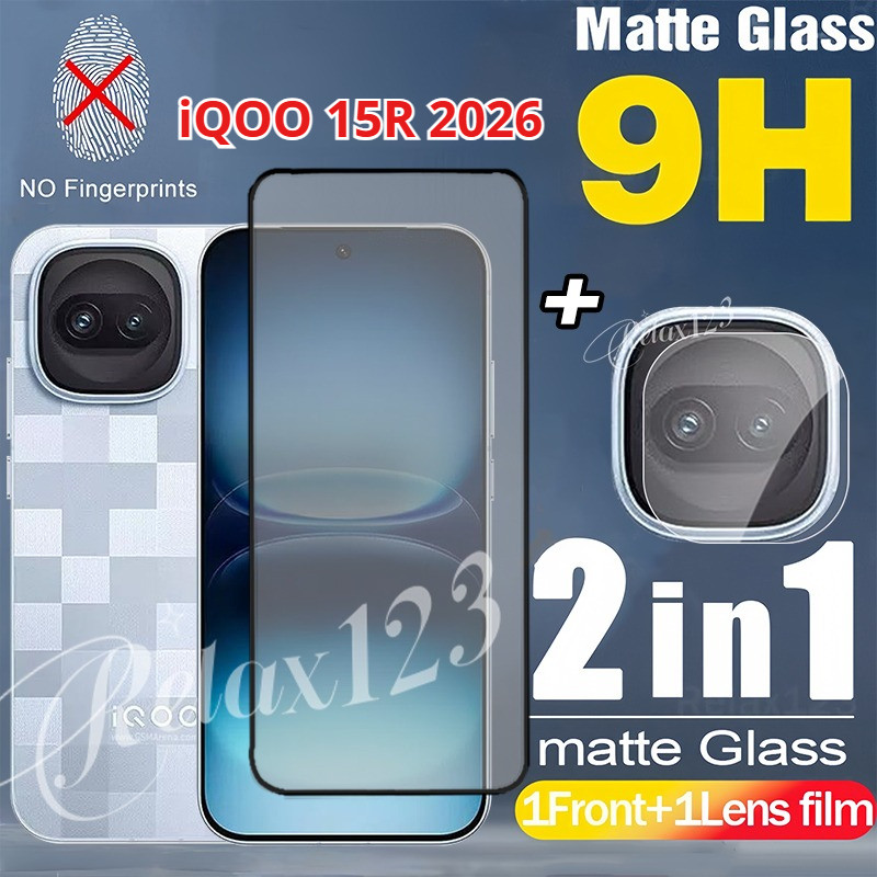 สําหรับ iQOO 15R 5G 2in1 Matte Frosted Glass และเลนส์ฟิล์มสําหรับ vivo iQOO 15 R iQOO15R iqoo 15 R 1