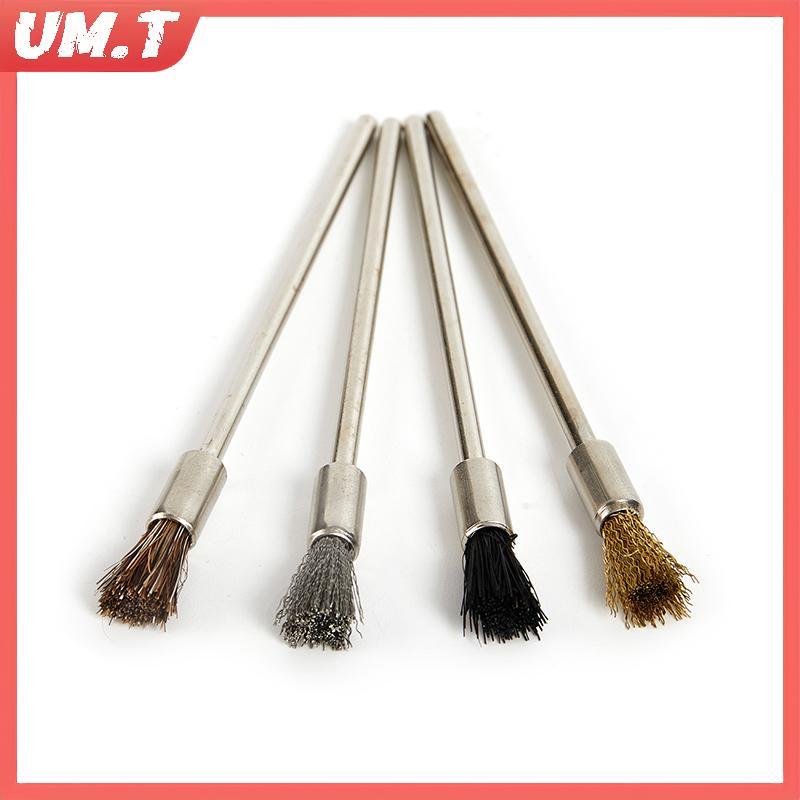 UM.T ปากกาแปรงลวด 100 มม.ยาว Shank แปรงทําความสะอาดเครื่องมือโรตารี่สนิมกําจัดสี null
