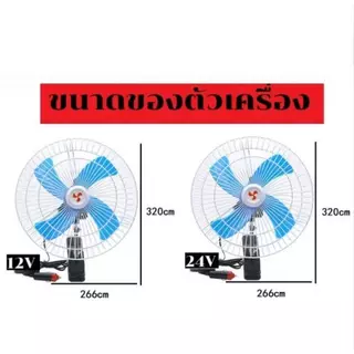 พัดลมติดรถยนต์ ขนาด 8นิ้ว 10นิ้ว 12v 24V แบบหนีบ พัดลมในรถ
