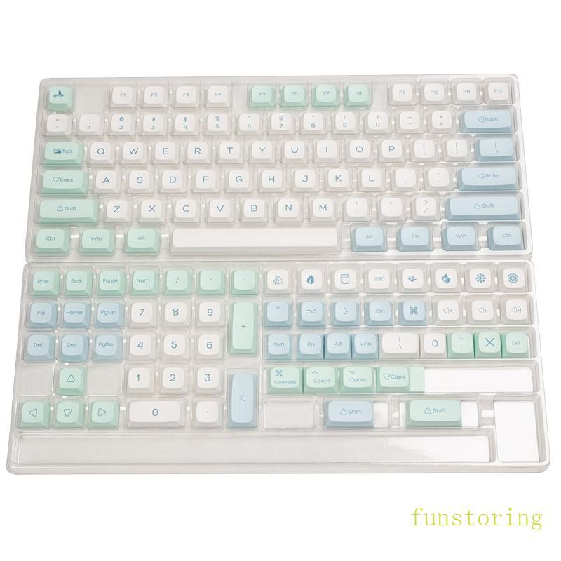 FUN 135 คีย์ Keycap PBT XDA Ice Crystal Mint Dye-sub Mechanical Keycaps สําหรับ 61 63 64 68 75 84 87