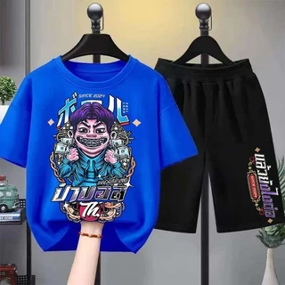 【จัดส่งจากประเทศไทย】 เซ็ตชุดเด็ก เสื้อ+กางเกง ชุดสองชิ้น เสื้อยืดเด็ก คอตตอน เสื้อยืดเด็ก คอตตอน ชุดสูทเด็กผู้ชาย ชุดลำล