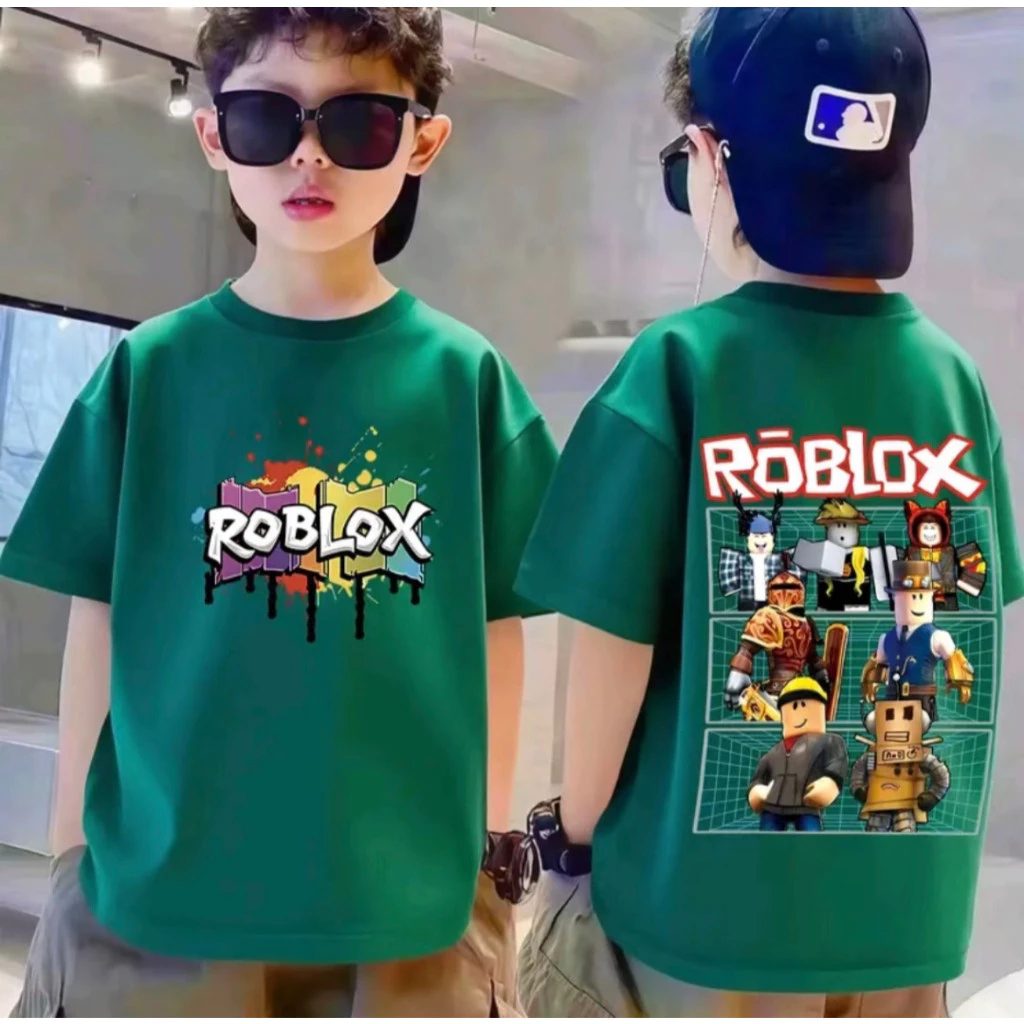 เสื้อยืดเด็ก แฟชั่นใหม่ ลาย Roblox ทรงโอเวอร์ไซซ์ สไตล์เรียบง่าย ใส่สบายระบายอากาศได้ดี