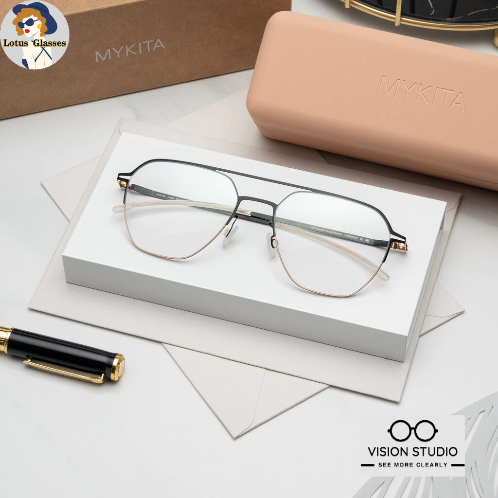 🍀แว่นสายตา MYKITA LITE IMBA C167 Gold Jet Black