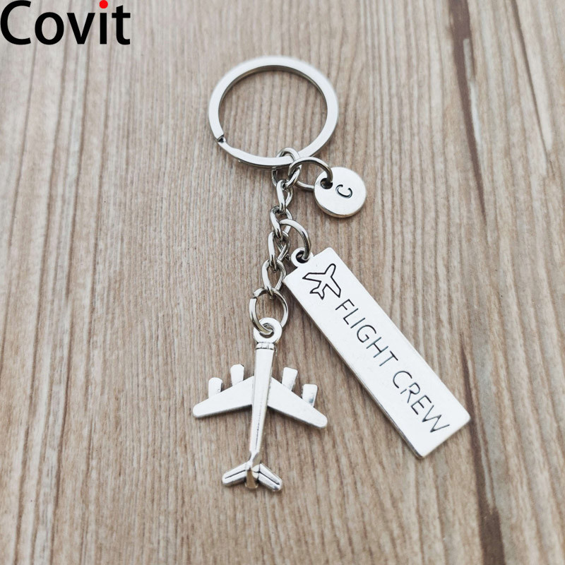 พวงกุญแจ alphabet ตัวอักษรโลหะกัปตันนักบินการบินพวงกุญแจ