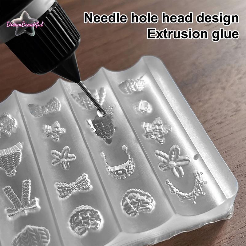 <DBFl-t> 10g แกะสลักเจลสําหรับเล็บแม่พิมพ์ UV เจลคริสตัล Bla สีชมพูกาวโปร่งแสง 3D อะคริลิคแม่พิมพ์เครื่องมือเล็บ Saloon DIY เล็บ Gule ใหม่