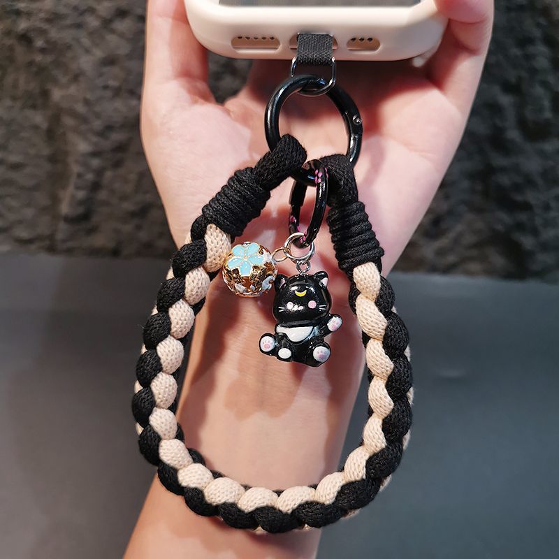 โทรศัพท์มือถือสั้นแบบพกพาเชือกกระติกน้ําร้อนที่วางแก้วเชือกขวดน้ําสายคล้องขวดน้ําเชือกเส้นเล็กโทรศัพท์มือถือถักสองหัว