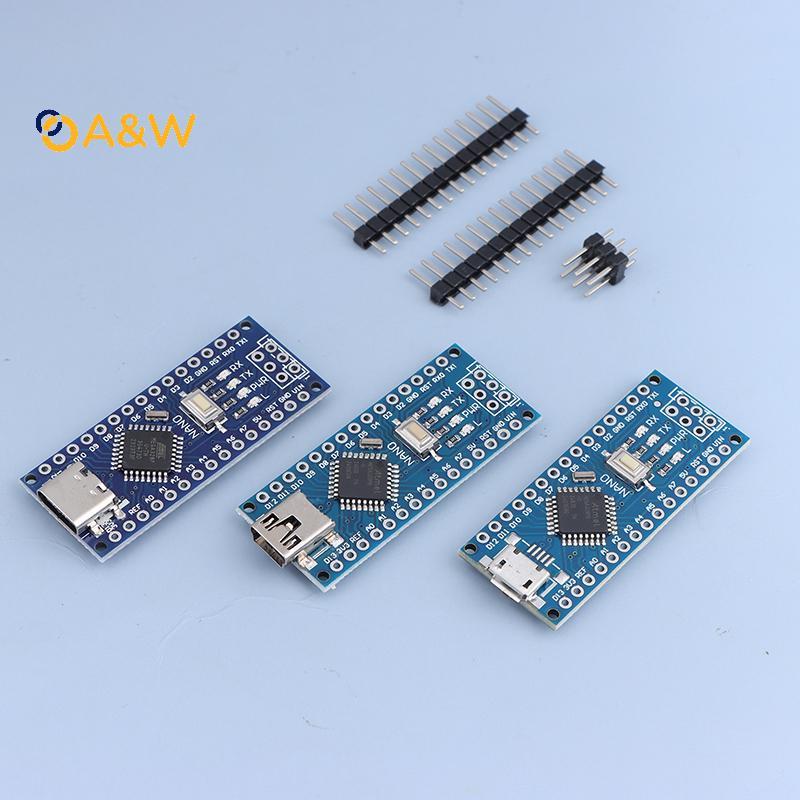 A&W MINI USB สําหรับ Nano V3.0 ATmega328P CH340G Micro-controller สําหรับ Arduino Type-C / Micro USB