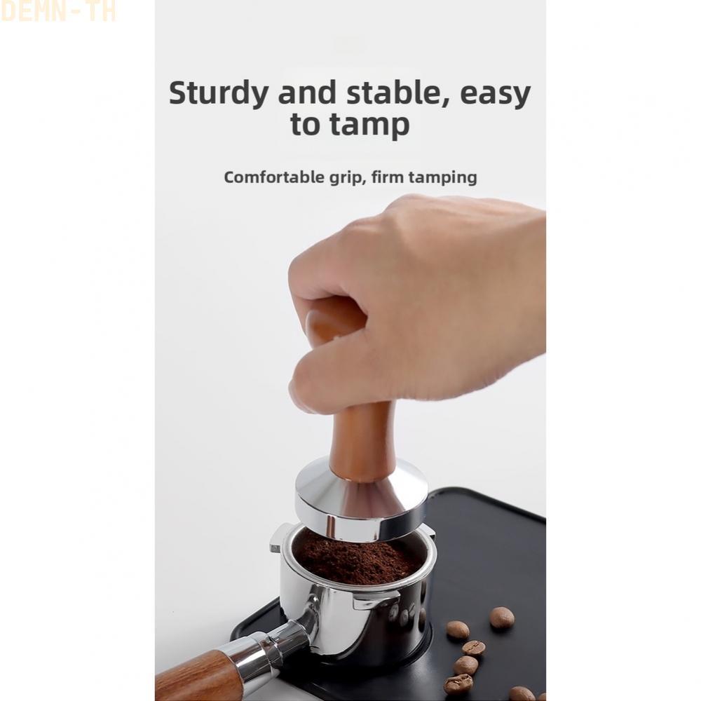 Stainless Steel Coffee Tamper Wooden Handle Espresso Press 49mm 51mm 53mm 58mm