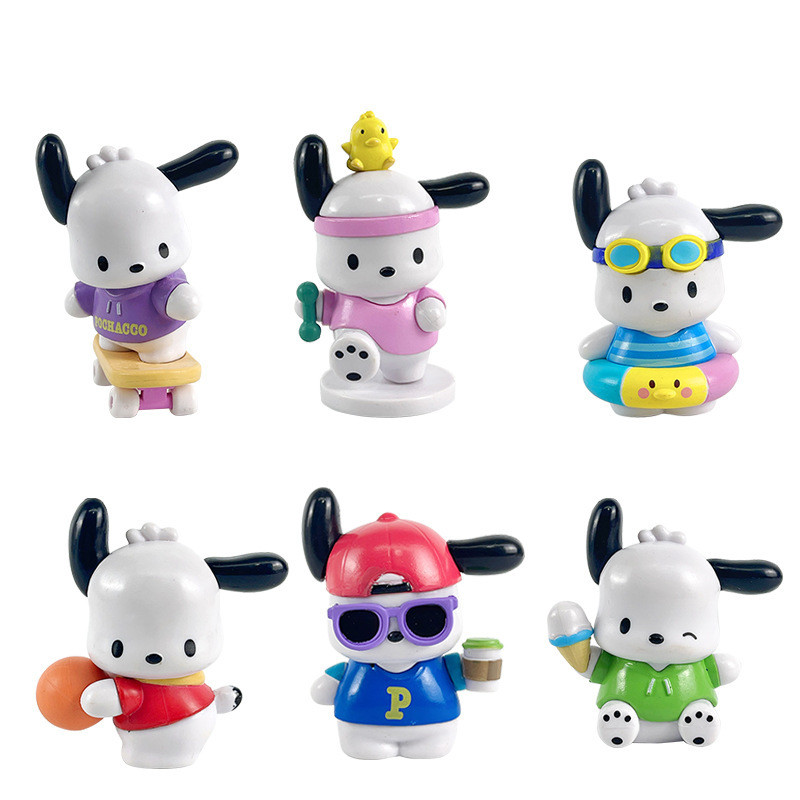 Where to Go Series Pacha Dog 6 Melody Kuromi Figures Mystery Box เครื่องประดับ Claw Machine แคปซูลขอ