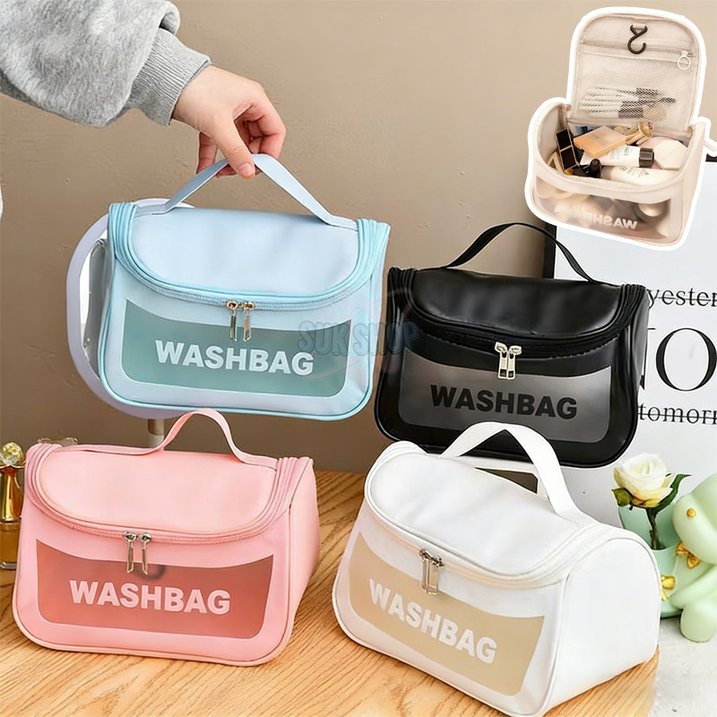กระเป๋าแต่งหน้าแบบใส กระเป๋าเครื่องสําอาง กระเป๋ากันน้ำ pvc ติดซิป โปร่งใส