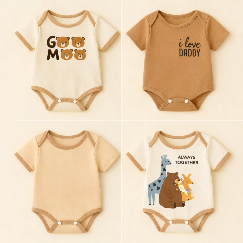 BINBIDS BABY JUMPER/NEWBORN 0 - 6 MONTHS 1 PACK OF 4