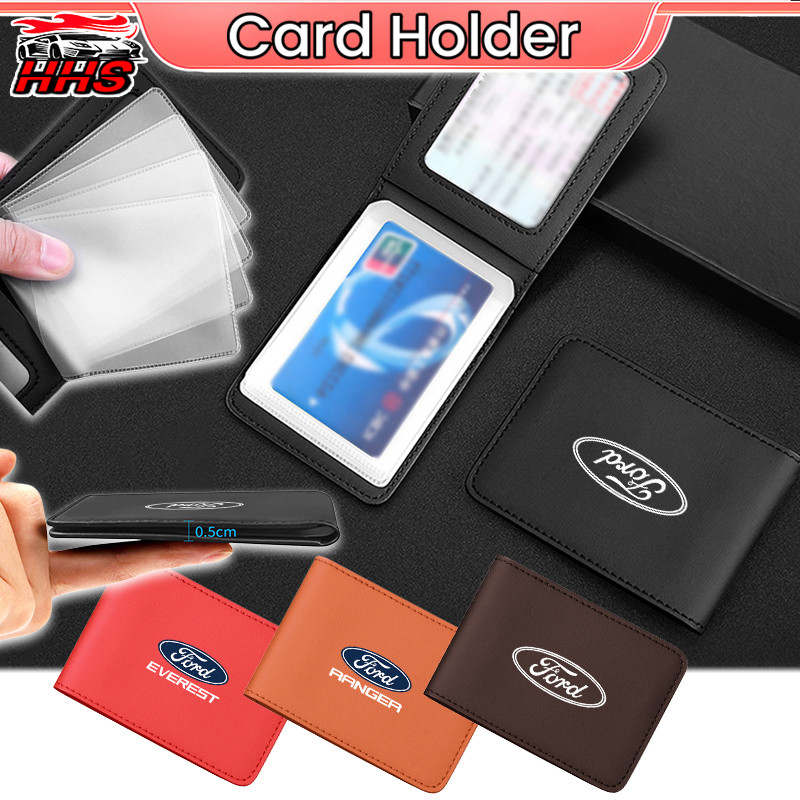 Ford Multi Functional Drivers License Set Mini Slim กระเป๋าสตางค์หนัง Pu Multi Slot Design กระเป๋าฝาครอบป้องกันสําหรับ Ford Ranger Raptor T9 T6 T7 T8 Everest Focus Fiesta Kuga