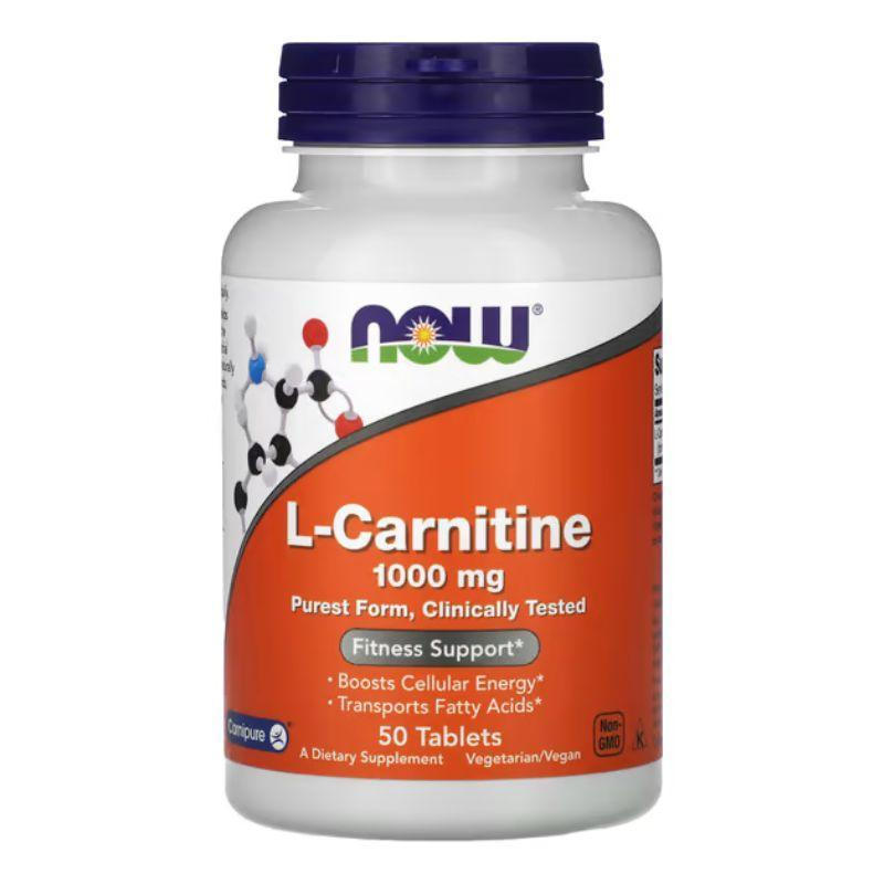 Now Foods L-Carnitine 1000mg 50 เม็ด Carnipure Energy Fat Metabolsm จัดส่งจากกรุงเทพ ของแท้