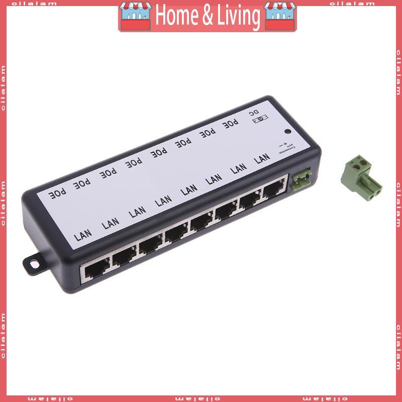 CI 8-port POE หัวฉีด 8 พอร์ต Power Over Ethernet หัวฉีด DC 12V-48V 10 100