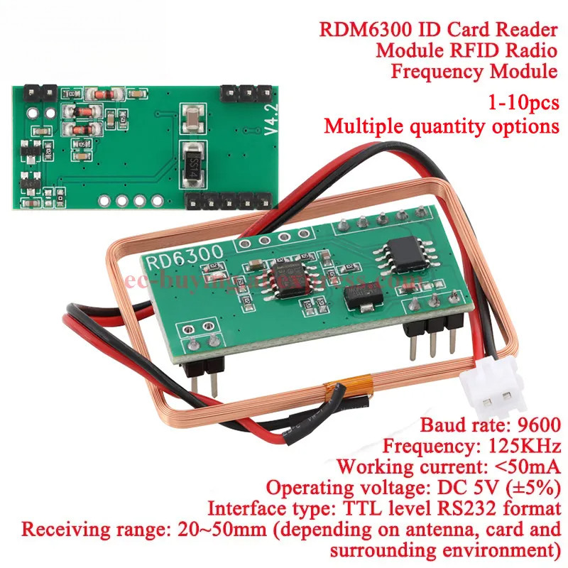 125Khz RDM6300 EM4100 RFID วิทยุความถี่ ID Card Reader โมดูล RDM630 UART Serial Port Output Access C