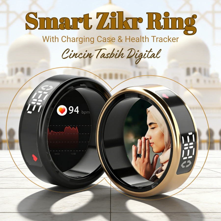 แหวนตัสบีห์ Smart Ring นับจำนวนดิจิทัล วัดหัวใจ ติดตามการนอน นับก้าว รุ่นอัจฉริยะ สำหรับมุสลิม ชาย/หญิง