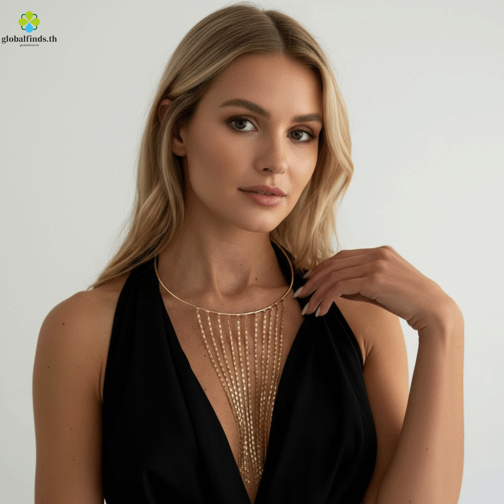 ปลอกคอวงกลม Bohemian สร้อยคอมากลายทอง เสริมลุค Bohemian อย่างง่ายและสวยงาม