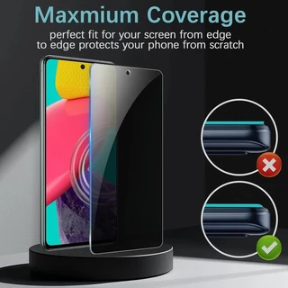 ป้องกันการระเบิด 2 ชิ้น‌ กระจกนิรภัยสําหรับ Samsung Galaxy XCover 7 6 Pro HD/Anti Spy ตัวป้องกันหน้าจอความเป็นส่วนตัวสําหรับ Galaxy M53 M52 M51 M42 M40 M36 M35 Clear สีดําขอบฟิล์มแก้ว