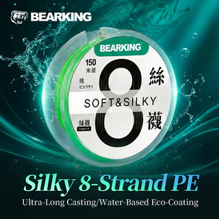 BEARKING SILK X8 PE สายตกปลา JapanQuality 8 Braided Multifilament 100M-150M สูง Stength สายหลักสําหรับ Big FishPower Line