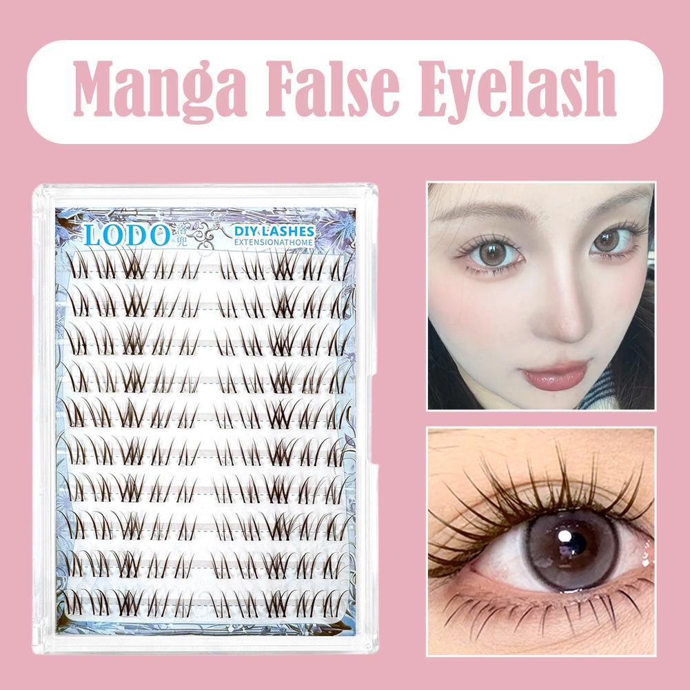 White Magnolia Brown ขนตาปลอมสไตล์การ์ตูน Segmented Design พร้อมกาว Pure Desire C4t5