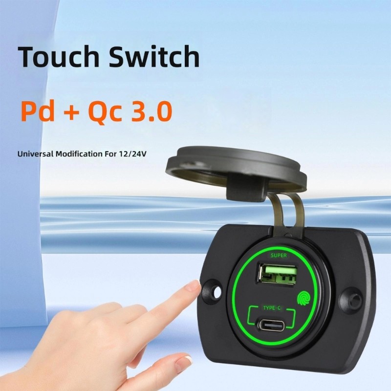 WIT 2 พอร์ต 12 24V 66W Fast Speed USB Car Chargers Fast Charging Socket กันน้ํา