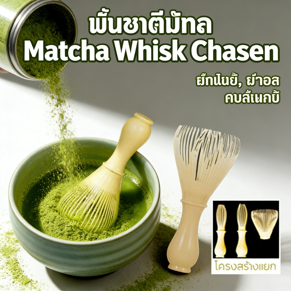 แปรงชาเรซิ่น Matcha Chasen สำหรับเขียวมัทฉะ แป้งแบบซ้ำ แปรงเรซิ่น ⚡
