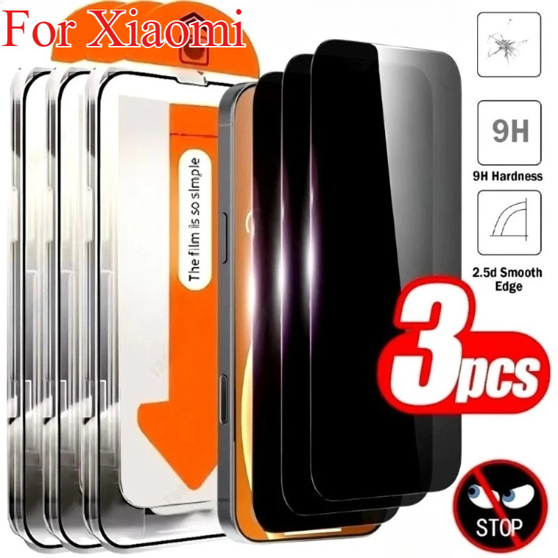 3PCS [ฟิล์มกระจก+กันเสือก] สำหรับ for Xiaomi Redmi 14C 13C 13 12C 10C 10 9 Power A3 Note 14 13 12 11 10 9 8 7Pro 12 Lite