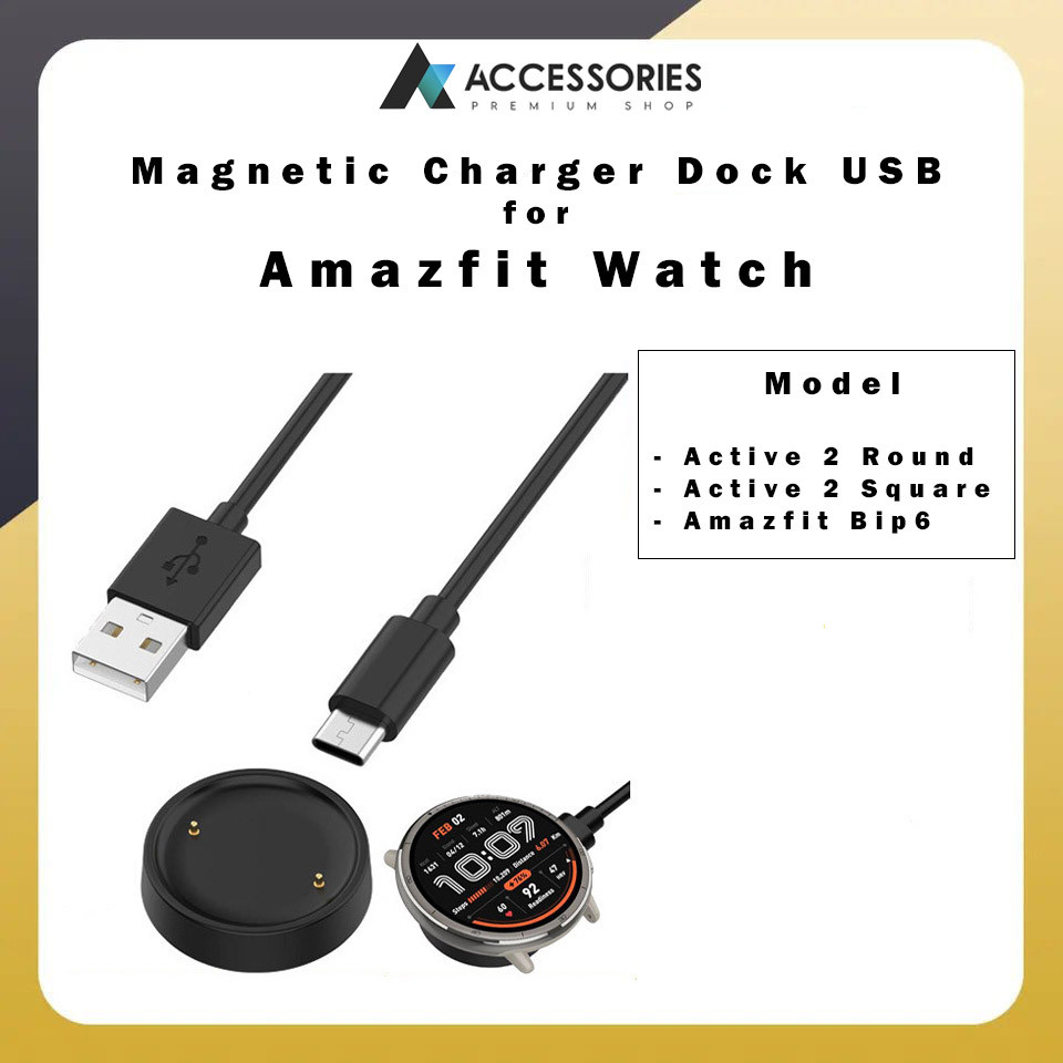 แท่นชาร์จแม่เหล็ก USB สําหรับ Amazfit Active 2 Amazfit Active 2 Square Amazfit Bip 6 อุปกรณ์เสริมนาฬ