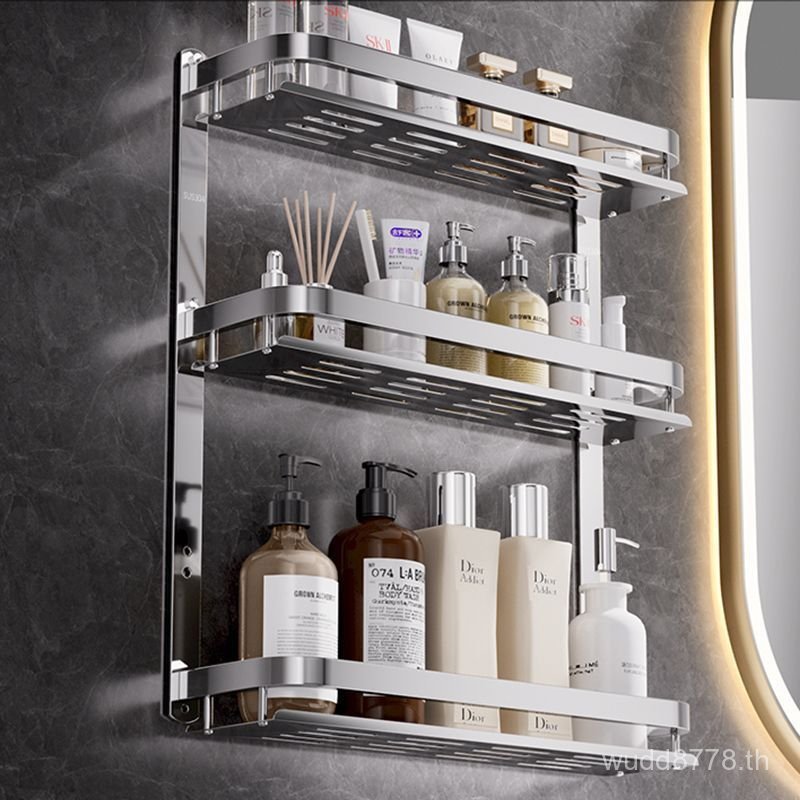 ชั้นวางของหนาห้องน้ําวาง 304s2v สแตนเลสเก็บความสูงห้องน้ํา Perforated Rack ฟรีห้องน้ําห้องน้ํา GZ9Z