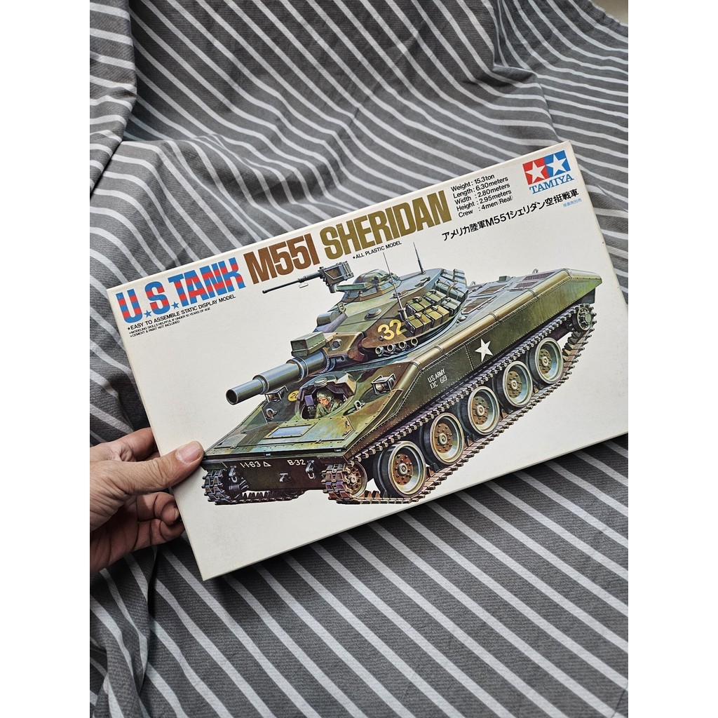 TAMIYA TAMIYA 1/35 M551 SHERIDAN ประกอบถังรุ่น Board ครบ, ประกอบ, พร้อมกล่องเดิม, การเก็บรักษาดี, เก