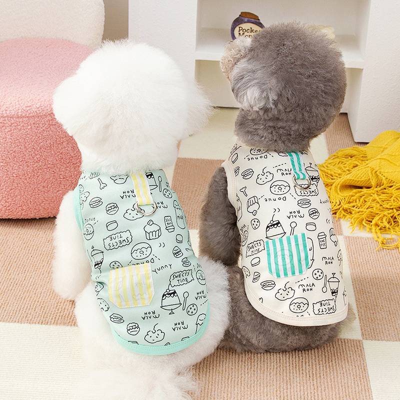 Dog Clothes Summer Thin Vest Hanging Rope Pet Cat Cat Teddy Bichon Pomeranian VIP Small Dog Lt6p