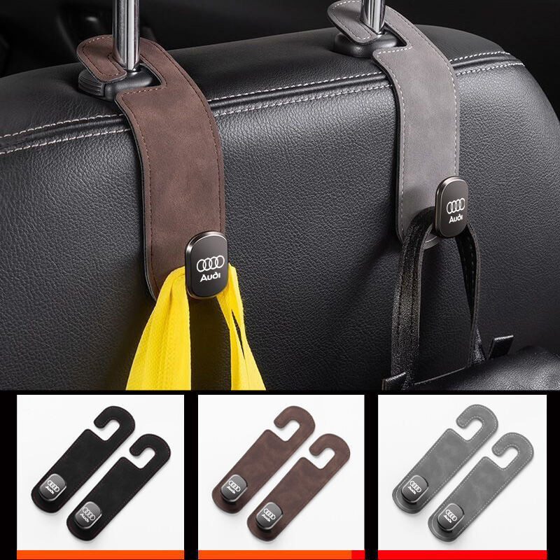 ตะขอรถที่นั่งด้านหลังตะขอหนังนิ่มเหมาะสําหรับ Audi Q2 Q5 Q8 Q3 A7 Q7 A6 RS3 RS4 RS5 RS7 อุปกรณ์ตกแต่