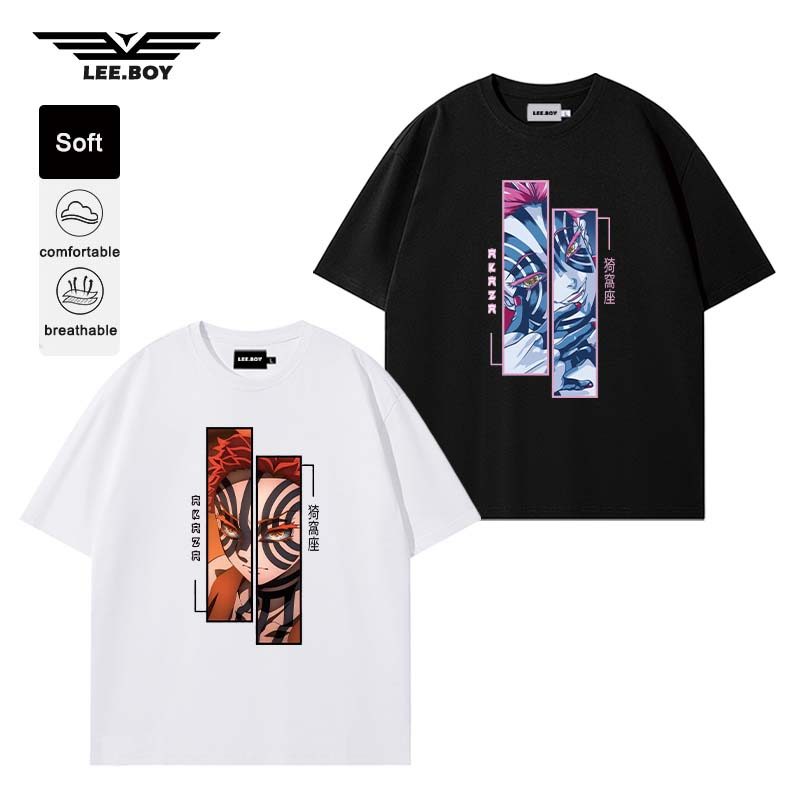 เสื้อยืด ผ้านุ่มใส่สบายa ระบายอากาศได้ Demon Slayer Kimetsu no Yaiba ใหม่ อนิเมะ (ส่งเร็ว จัดส่งจากไทย)