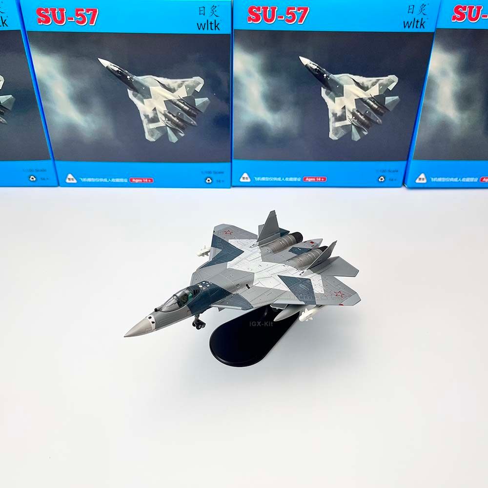 WLTK 1/100 รัสเซีย SU57 Su 57 Stealth Fighter Bullet ช่องเปลี่ยนเครื่องบินโลหะผสมแบบคงที่