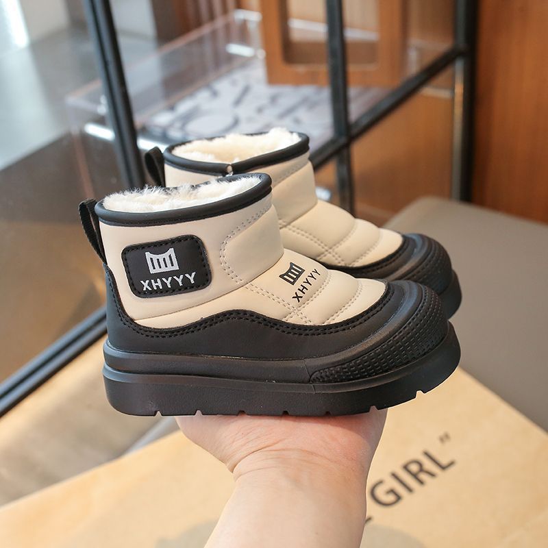 2025รองเท้าสไตล์แฟชั่นหิมะกลางแจ้งกลางแจ้งสวมใส่รองเท้ากันลื่นเด็กผ้าฝ้ายร้อน Astro Boy ฤดูหนาว cod 