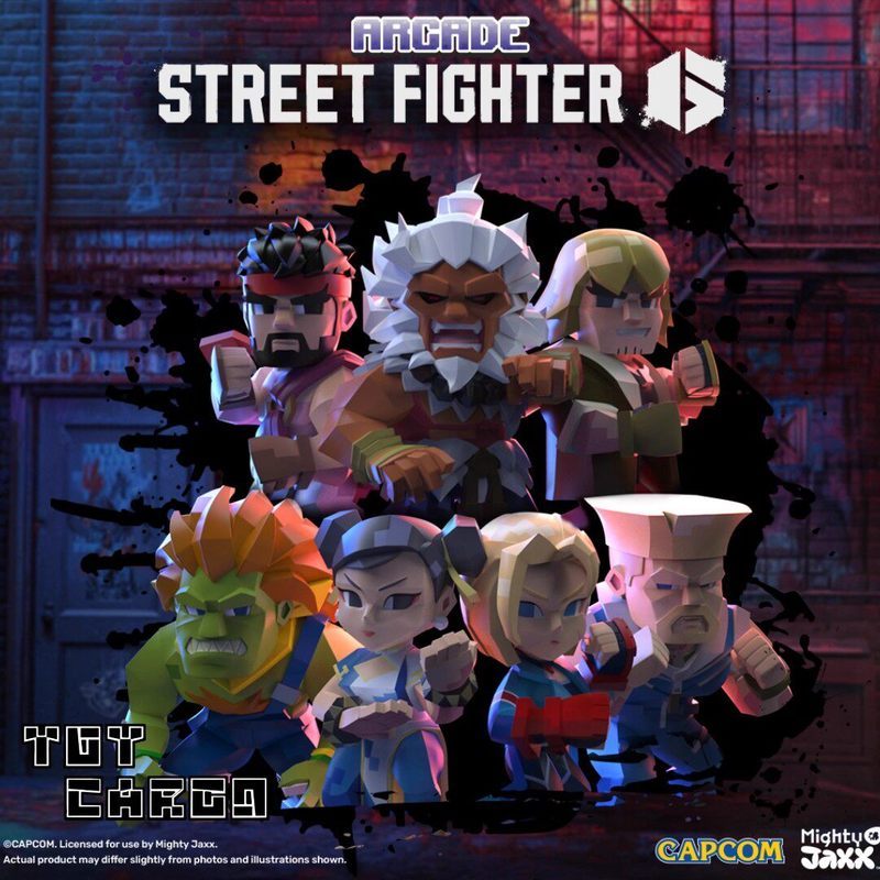 ของแท้ Mighty Jaxx Street Fighter Arcade เกม Pixel Series Mystery Box ตุ๊กตาอินเทรนด์เล่นรูป