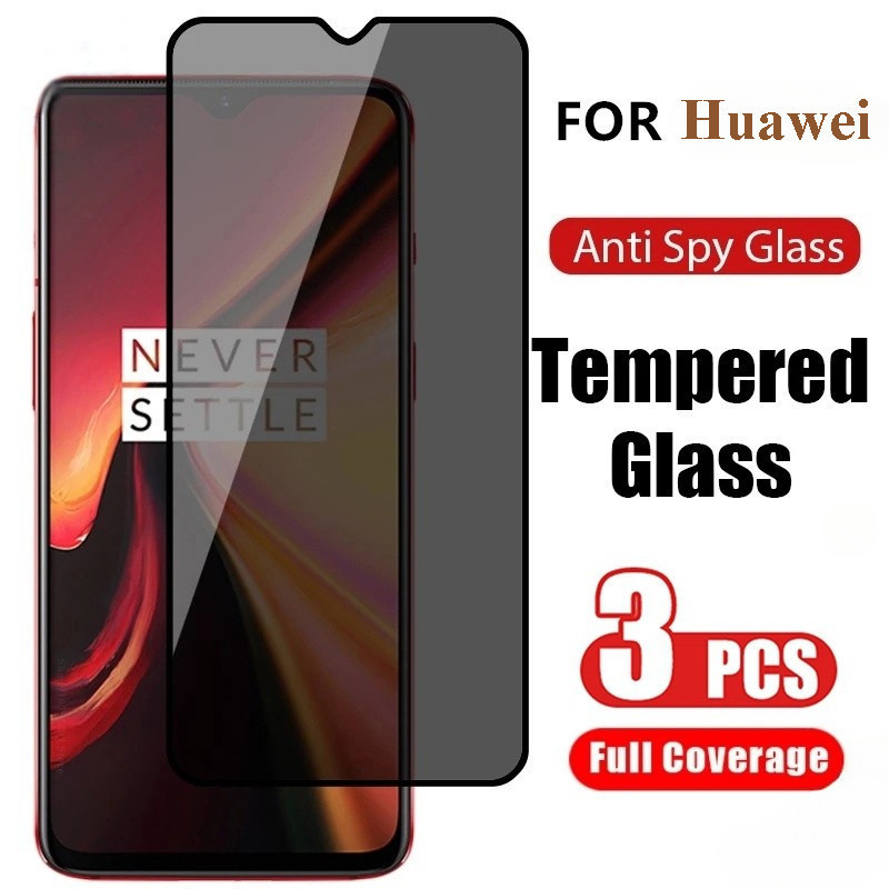 1-3 ชิ้น Anti Spy กระจกนิรภัยสําหรับ Huawei Y7A Y6P Y8P Y7 Nova Y90 Y70 Y617SE 9SE Honor X7A X8A X7B