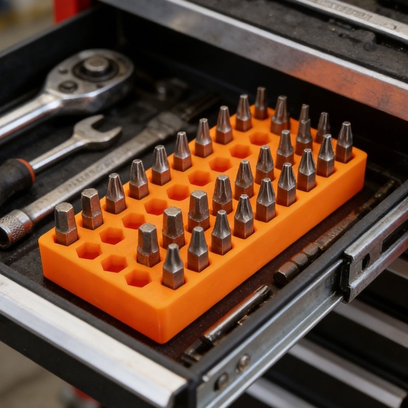 Moon Durability 50Slot Hexagonal Shank Bit Organizer กล่องโหลดบล็อกเหมาะสําหรับ 6 35 มม.ไขควง Bits ใ