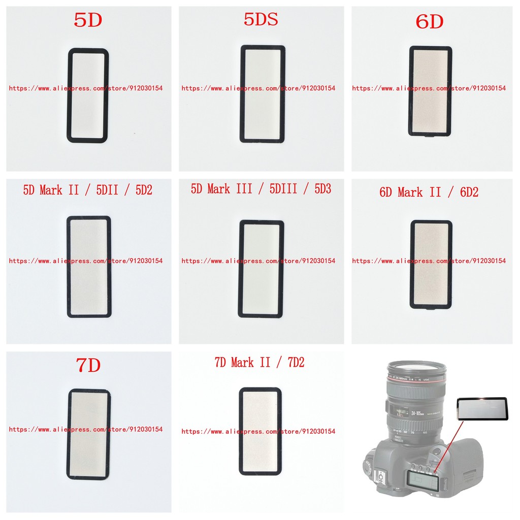 ใหม่ด้านบนด้านนอกจอแสดงผล LCD ขนาดเล็กกระจกหน้าต่าง (อะคริลิค) สําหรับ Canon EOS 5D 5DS 5D2 5D3 5D4 
