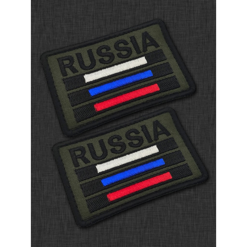 Spot Goods#RUSSIA Russian tricolor flag embroidered patch, Velcro morale badge, backpack patch, embr